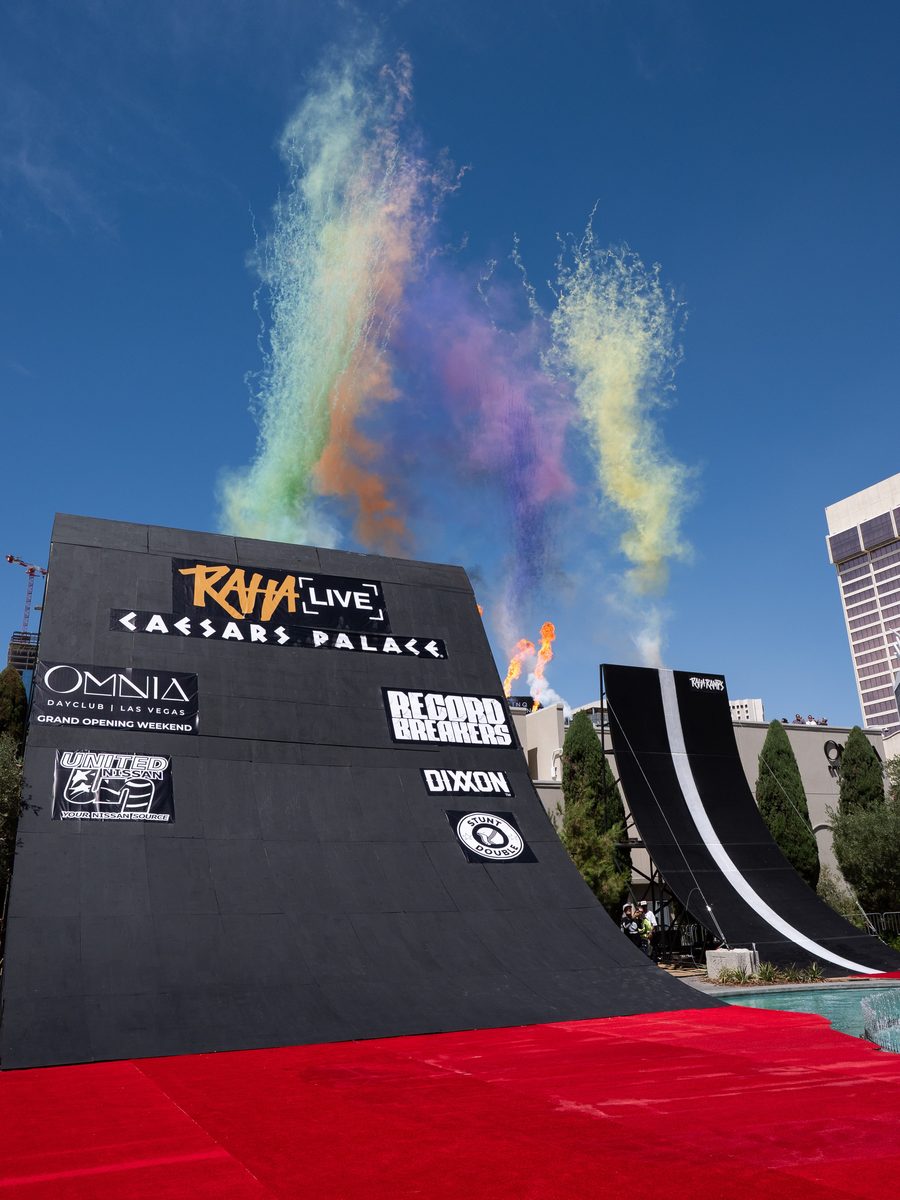Omnia × Caesars Palace — Colby Raha's 94-foot QuarterPipe High Air world record